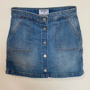 Old Navy Denim Button-Down Mini Skirt, Girls L (10-12)